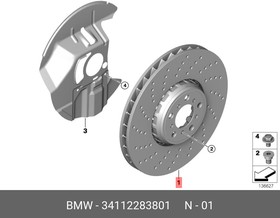34112283801, E90m3Тормозной диск пер прав