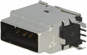 Фото 1/7 0894858000, Conn USB 2.0 Type A RCP 4 POS 1.4mm Solder RA Thru-Hole 4 Terminal 1 Port USB Tray