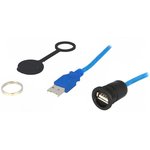 1310-1002-01, Кабель / адаптер; гнездо USB A,вилка USB A; 1310; с заглушкой
