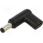 AK-ND-C02, Adapter; USB C socket,DC 5,5/2,1 plug; black; 100W; 5A