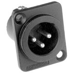 AC3MMDZB-AU, XLR Connectors 3 Pole XLR Male Chassis Mount D Type Stamped Gold ...
