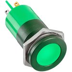 Q22F1AGXXSG24AE, Светодиодный индикатор в панель, Зеленый, 24 В, 22 мм, 40 мА ...
