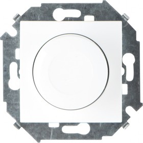 Фото 1/2 Simon 15 Белый Светорегулятор поворотно-нажимной, 500Вт, 230В, винт.зажим