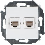 Simon 15 Белая Розетка компьютерная 2-ая RJ45 кат.5е