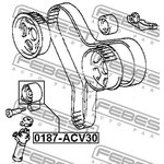 0187-ACV30, 0187-ACV30_ролик натяжной ремня ГРМ!\ Toyota Camry/Lexus 2.0/2.5/3.0 88