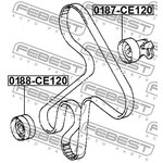 0187-CE120, Ролик натяжителя ремня грм