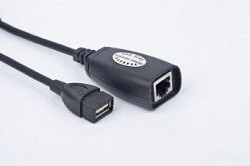 Фото 1/4 Gembird UAE-30M USB 2.0 кабель удлинительный AM/AF/RJ45Fx2 по витой паре