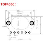 TOF400C-VL53L1X Модуль лазерного дальномера (до 4м) (датчик расстояния на VL53L1X)