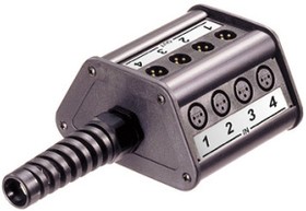 Neutrik NSB1A-8/4 распред. коробка 8 XLR female входов, 4 XLR male выхода, трапецевидная конструкция