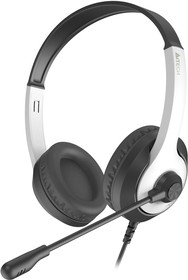 Фото 1/9 Наушники с микрофоном A4Tech Fstyler FH100U белый/черный 2м накладные USB оголовье (FH100U (PANDA))