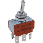 S332F, SWITCH, TOGGLE, DPDT, 25A, 125VAC