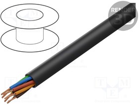 T37, Wire: loudspeaker cable; 8x13AWG; stranded; OFC; black; unshielded
