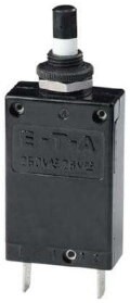 Фото 1/2 Thermal circuit breaker, 1 pole, 6 A, 28 V (DC), 250 V (AC), faston plug 6.3 x 0.8 mm, central Mounting, IP40