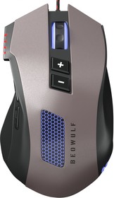 Мышь Oklick 805G V2 BEOWULF, игровая, оптическая, проводная, USB, черный и серебристый [393122]