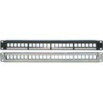 27F-00-24BL, Коммутационная панель 19" наборная, FTP, 1U, 24 порта, черный