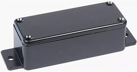 Фото 1/2 B037MFBK, Корпус для РЭА 89x35x30мм, металл, с крепежным фланцем, черный