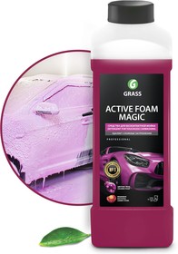 Фото 1/10 Автошампунь Active Foam Magic для бесконтактной мойки розовая пена 1л GRASS 110322