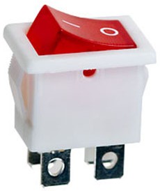 Фото 1/5 R19-20IWRBT2-G, переключатель клавишный ON-OFF 250В 6A белый с красной подсветкой (аналог B1151W)