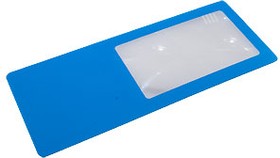 Фото 1/2 813-3X, лупа-линза френеля гибкая 3х (160х65 мм) для чтения синий