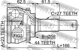 Фото 1/3 0210-V10A44, 0210V10A44_ШРУС наружный к-кт!\ Nissan Primera 1.6-1.8i 02