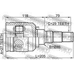 0211-CA33LH, Шрус внутренний левый 27x46x29