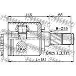 0211-J32LH, Шрус внутренний левый 27x39x29