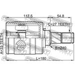 0211-JJ10ELH, Шрус внутренний левый 33x40x27