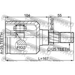 0211-p10, ШРУС ВНУТРЕННИЙ ЛЕВЫЙ 25x40x25 (NISSAN PRIMERA P10 1990-1996) FEBEST