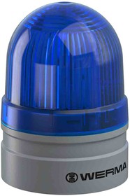 260.510.75, EvoSIGNAL Mini Series Blue Blinking Beacon, 24 V, Base Mount, LED Bulb, IP66