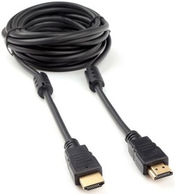 Фото 1/2 Кабель HDMI Cablexpert CCF2-HDMI4-15, 19M/19M, v2.0, медь, позол.разъем, экран, 2 фер.кольца, 4.5м, черный, пакет
