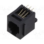 MTJ-663X1, Socket; RJ12; PIN: 6; Layout: 6p6c; on PCBs,PCB snap; THT; straight