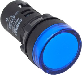 Лампа AD16-22DS(LED)матрица d22мм синий 220В AC (ANDELI) | купить в розницу и оптом