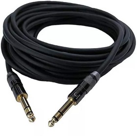 IO-BP176003-T3MBK, Audio Cables / Video Cables / RCA Cables Balanced Patch Cable, 1/4"TRS to 1/4"TRS, Black & Gold Connector, Stereo, 3'