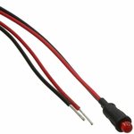 PM3RDW12.0, LED Panel Mount Indicators 3mm Red Dif 12in Std. Panel Mnt Ind