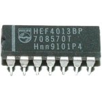 HEF4013BP NXP HEF4013BP Flip-Flop, HEF4013, D, 30ns, 40MHz, 2.4mA, DIP