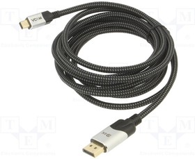 CG685-3, Cable; DisplayPort 1.4,HDCP 2.2; PVC; textile; 3m; black