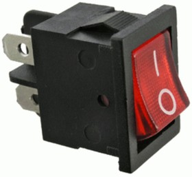 MIRS-201A-2C3 (красный), Переключатель с подсветкой ON-OFF (10A 125VAC, 6A 250VAC, 15A 12VDC) DPST 4P