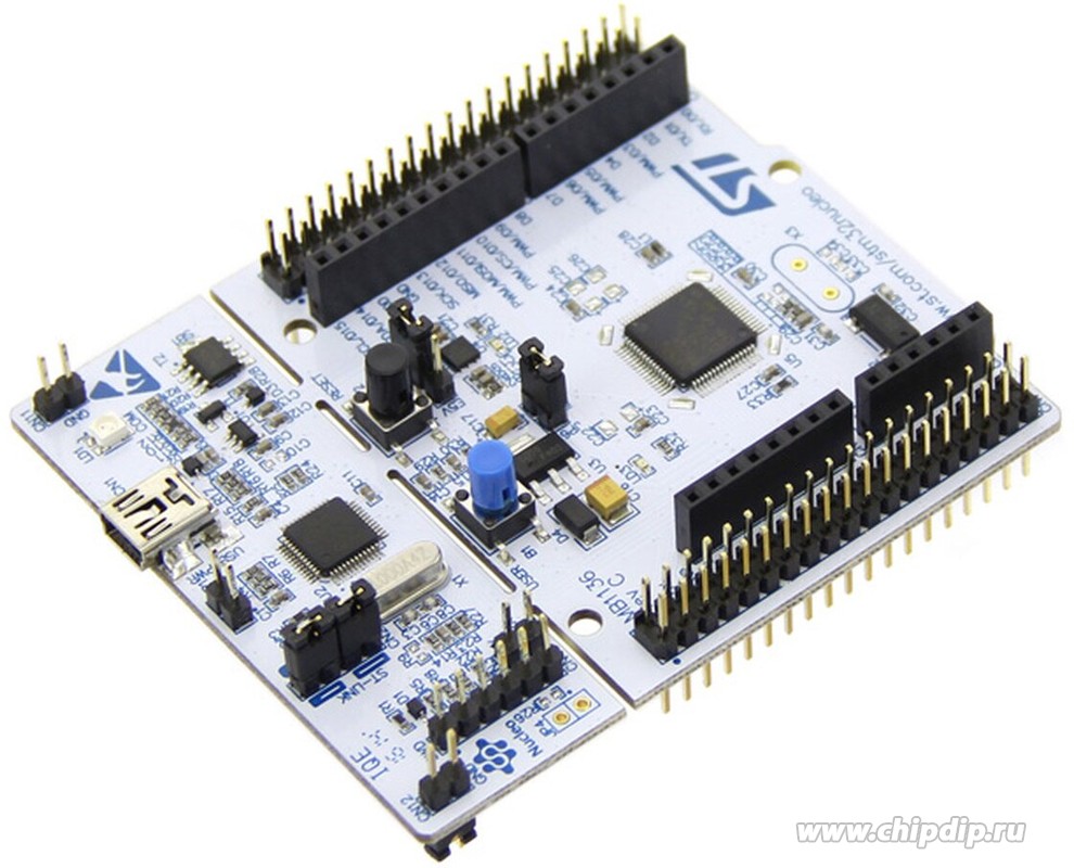 NUCLEO-F303RE, Отладочная плата на базе MCU STM32F303RET6 (ARM Cortex-M4),  ST-LINK/V2-1, Arduino-интерфейс, ST Microelectronics | купить в розницу и  оптом