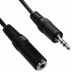AK203-2.5, Cable Assembly Audio 2.5m 3.5mm Mini Stereo to 3.5mm Mini Stereo 1 to 1 POS M-F Crimp-Crimp