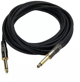 IO-IC109015-T2MCH, Audio Cables / Video Cables / RCA Cables Cable Assembly, 1/4" TS to 1/4" TS, Chrome/Gold Straight Connector, Mono, 15'