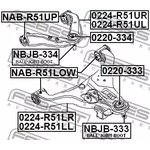 Опора шаровая верхняя NISSAN PATHFINDER R51M 2005.01-2014.11 0220-334