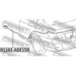 01102ADE150, Toyota Corolla Trunk Lock Drive Cable (E150) 06- \ FEBEST 01102-ADE150