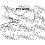 01102-ZZE120, Трос открывания замка крышки багажника