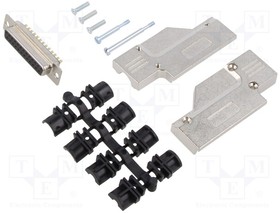 Фото 1/2 MHDCMR25-DM25S-K, D-Sub; PIN: 25; plug; female; for cable; angled 90°; soldering