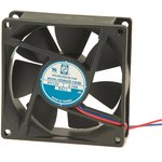 OD8025-05HB, DC Fans DC Fan, 80x80x25mm, 5VDC, 35CFM, 32dBA, Ball Bearing, Lead Wires