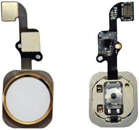 Кнопка (механизм) "Home" для iPhone 6 с толкателем и шлейфом (золото)