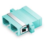 36A-30-2S-02AQ, Оптический адаптер OM3, дуплекс SC, с фланцами, бирюзовый