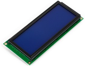 MIKROE-159, Character LCD 4x20 with large digits and blue backlight, Дисплей с большими цифрами и голубой подсветкой
