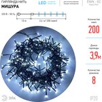 ENIN - GC ЭРА Гирлянда LED Нить Мишура 3,9 м зеленый провод, холодный свет ...