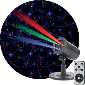 Фото 1/6 ENIOP-05 ЭРА Проектор Laser Калейдоскоп, IP44, 220В Б0047976
